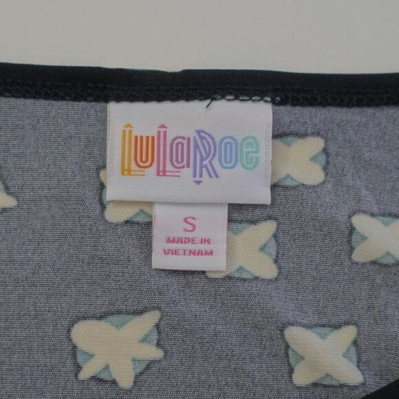 NEW LuLaRoe Irma Small Black Green Long Tail Boat Neck Short Sleeve Tunic Top - Picture 8 of 9